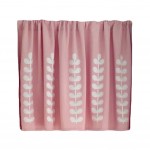 [Pink Leaves]Short Kitchen Cloth Curtain Small Window Half Curtain Cafe Curtain
