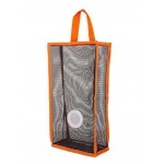 Set of 2 Wall Mount Plastic Bag Holder Grid Extractable Storage Bag, Orange