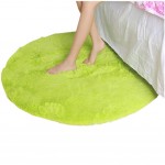 Nonabrasive Round Chair Mats Light Green Fuzzy Durable Chair Carpet 31*31"