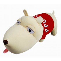 Car Decors Cute Dog Plush Dolls Bamboo Charcoal Auto Charms, Red
