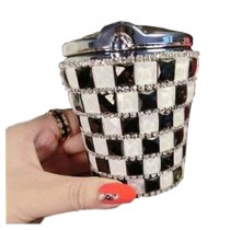 Creative Sparkling Portable Automotive Ashtray With Lid [Black And White]