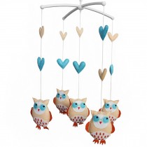 Baby Bed Hanging Bell Mobile Cartoon Owls Musical Crib Mobile