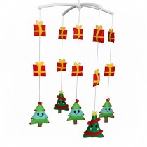 Handmade Cute Crib Hanging Rotating Bell Christmas Tree Musical Mobile