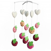Handmade Canvas Toys Creative Crib Rotatable Musical Mobile [Strawberry]