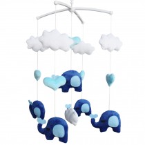 Super Cute Infant Crib Musical Mobile, Handmade Hanging Plush Toys [Elephant]