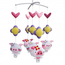 Beautiful Crib Musical Mobile, Hanging Toys, Cute Piggy, Baby Gift