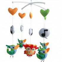 [Little Birds] Crib Musical Mobile, [Musical Note] Handmade Gift for Baby