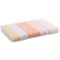 Baby Cartoon Bath Towel Soft Cotton Baby Washcloths Striped Baby Blanket(Pink)