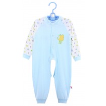 Baby Suit Clothing Long-Sleeved Cotton Baby Crawl Sports Open Fork Cotton Blue