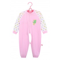 Baby Suit Clothing Long-Sleeved Cotton Baby Crawl Sports Open Fork Cotton Pink