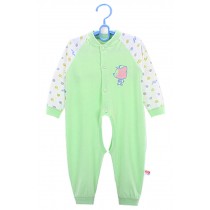 Baby Suit Clothing Long-Sleeved Cotton Baby Crawl Sports Open Fork Cotton Green