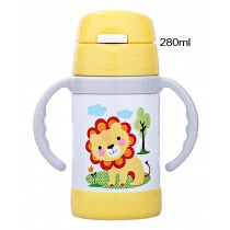 Little Lion Vacuum Insulated Stainless Steel Sippy Cup with Handle, 9 oz