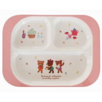 Practical Baby Eating Plates Children's Tableware Cute Points Tray, Pink