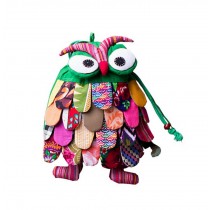 Ethnic Style Handmade Special Kids Backpack Pretty Owl Whimsical Backpack Green