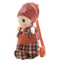 Cute Childrens Backpack For School Toddle Backpack Baby Bag, Orange Plaid