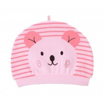 Set of 3 Cute Baby Hats Infant Caps Newborn Baby Cotton Hat Bear Pink