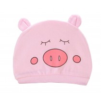 Set of 3 Cute Baby Hats Infant Caps Newborn Baby Cotton Hat Pig Pink