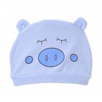 Set of 3 Cute Baby Hats Infant Caps Newborn Baby Cotton Hat Pig Blue