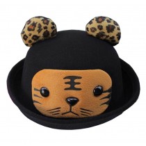 Fashion Baby Woolen Hat Children Bucket Hat Bowler Hat Tiger Black
