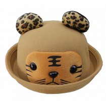 [Tiger Khaki] Fashion Baby Woolen Hat Children Bucket Hat Bowler Hat