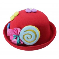 [Candy Red] Cute Baby Woolen Hat Children Bucket Hat Bowler Hat