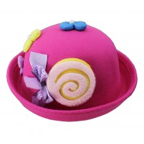 Cute Baby Woolen Hat Children Bucket Hat Bowler Hat Candy Rose