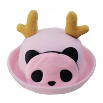 Fashion Baby Woolen Bowler Hat Children Bucket Hat Panda Pink