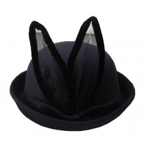 Fashion Baby Woolen Bowler Hat Children Bucket Hat Black