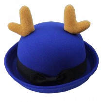Lovely Baby Woolen Bowler Hat Bucket Hat for Children Antlers Navy