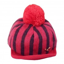 Stylish Baby Woolen Cap Winter Baseball Cap for Kids Stripe Red