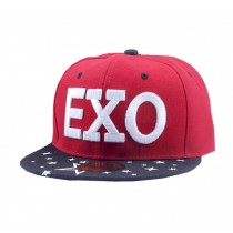 Korean Wave Kids Baseball Cap Hip-Hop Hat Embroidered Children Cap(Red)