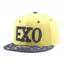 Korean Wave Kids Baseball Cap Hip-Hop Hat Embroidered Children Cap(Yellow)