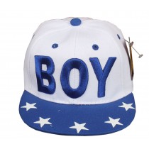 Korean Wave Kids Baseball Cap Hip-Hop Hat Embroidered BOY Children Cap(White)