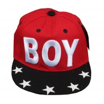 Korean Wave Kids Baseball Cap Hip-Hop Hat Embroidered BOY Children Cap(Red)