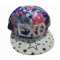 Korean Wave Adult Baseball Cap Hip-Hop Hat Embroidered Soft Flat Cap(Star)