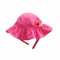 Summer Baby Girl Caps Cotton Sun Hat For 2-3 Years Baby Rose Red