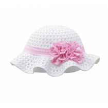 Summer Baby Girl Caps Cotton Sun Hat For 2-3 Years Baby White Straw Hat