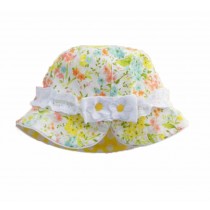 Summer Baby Girl Caps Cotton Sun Hat For 2-3 Years Baby Yellow Floral