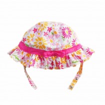Summer Baby Girl Caps Cotton Sun Hat For 2-3 Years Baby Pink Floral