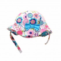 Summer Baby Girl Caps Cotton Sun Hat For 2-3 Years Baby Blue Bow
