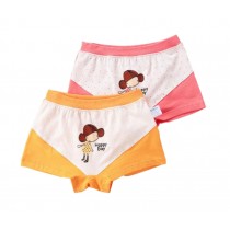 [Happy Day] Soft Cotton Panties Little Girls Comfortable Underwears, 2PCS
