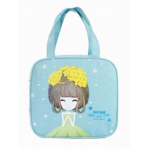 Cute Lunch Tote Bag Reusable Lunch Bag Bento Bag, Blue