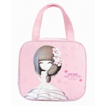 Lovely Lunch Tote Bag Pink Reusable Picnic Bag Bento Bag