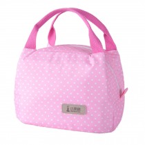 Newly-made Cute Bag Lunch Tote Bag Fashion Simple Insulated Bento Bag(Pink)