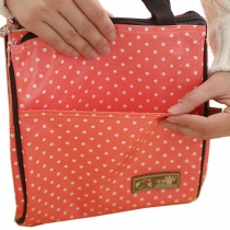Round Dot Lovely Bag Lunch Tote Bag Fashion Simple Insulated Bento Bag