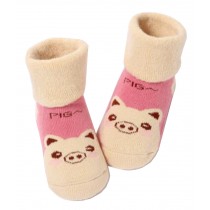 [Pig] Thick Infant Toddler Cotton Socks for Baby, 1-3 Years, 2 Pairs