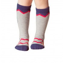 2 Pairs Knee High Stockings Unisex-baby Tube Socks for Kids [Waves, Grey]