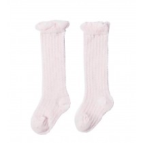 2 Pairs Baby Knee High Stockings Children Tube Socks Pink