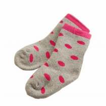 Set of 2 Newborn Thick Warm Cotton Socks 0-24 Months Baby Red Circle