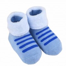 Set of 2 Newborn Thick Warm Cotton Socks 0-24 Months Baby Blue